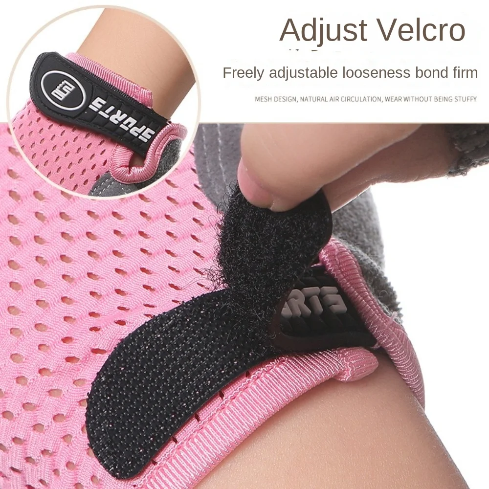 Guantes transpirables de medio dedo para niños, guantes antideslizantes para deportes al aire libre, guantes protectores resistentes al desgaste para primavera y verano