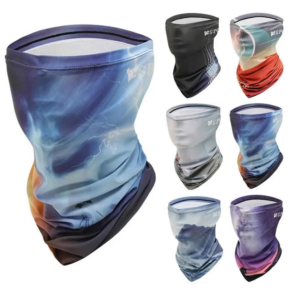 Máscara de polaina de cuello para hombre y mujer, pasamontañas transpirable de seda helada, protección solar UV para senderismo, Verano