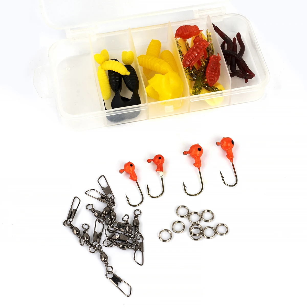 Señuelo de plástico blando para pesca Artificial, kit de señuelos de pececillos, juego de señuelos de manivela, Combo - imagen 3