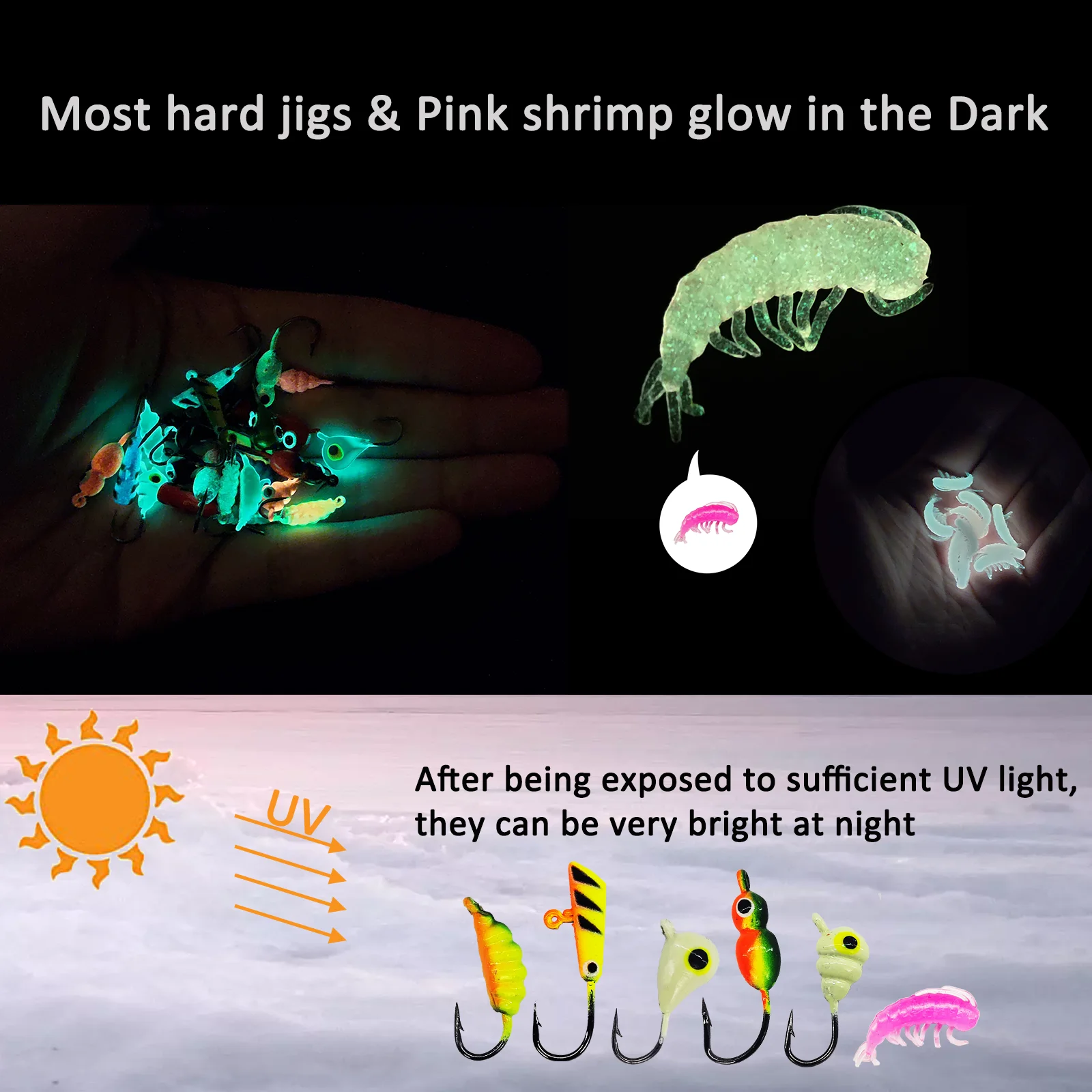 Avientik-Juego de cebo de pesca Artificial, anzuelos de pesca de hielo para invierno, perca de lubina, Crappie, 125-1,6g, 2,6 piezas - imagen 5