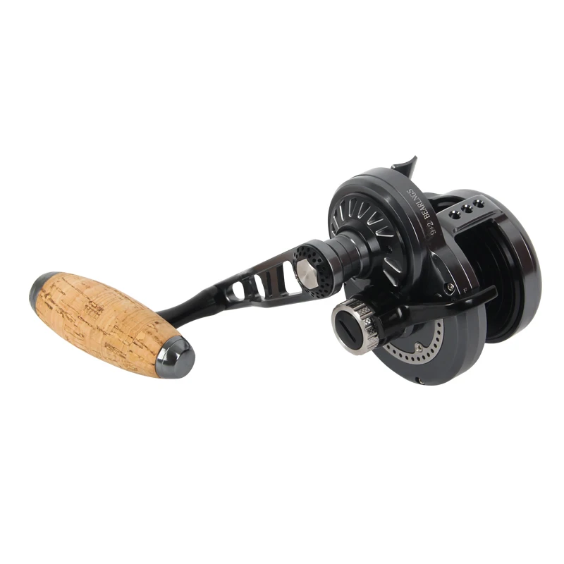 Carrete de pesca de barco de Metal de alta calidad, arrastre máximo de agua salada, 30Kg, 9 + 2Bb, mango de corcho, carrete de pesca de Jigging lento - imagen 2