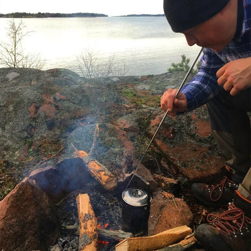 Palo de fuego plegable de acero inoxidable, nueva antorcha de soplado para exteriores, antorcha de Camping ajustable, herramienta de supervivencia de fuelle de bolsillo - imagen 4