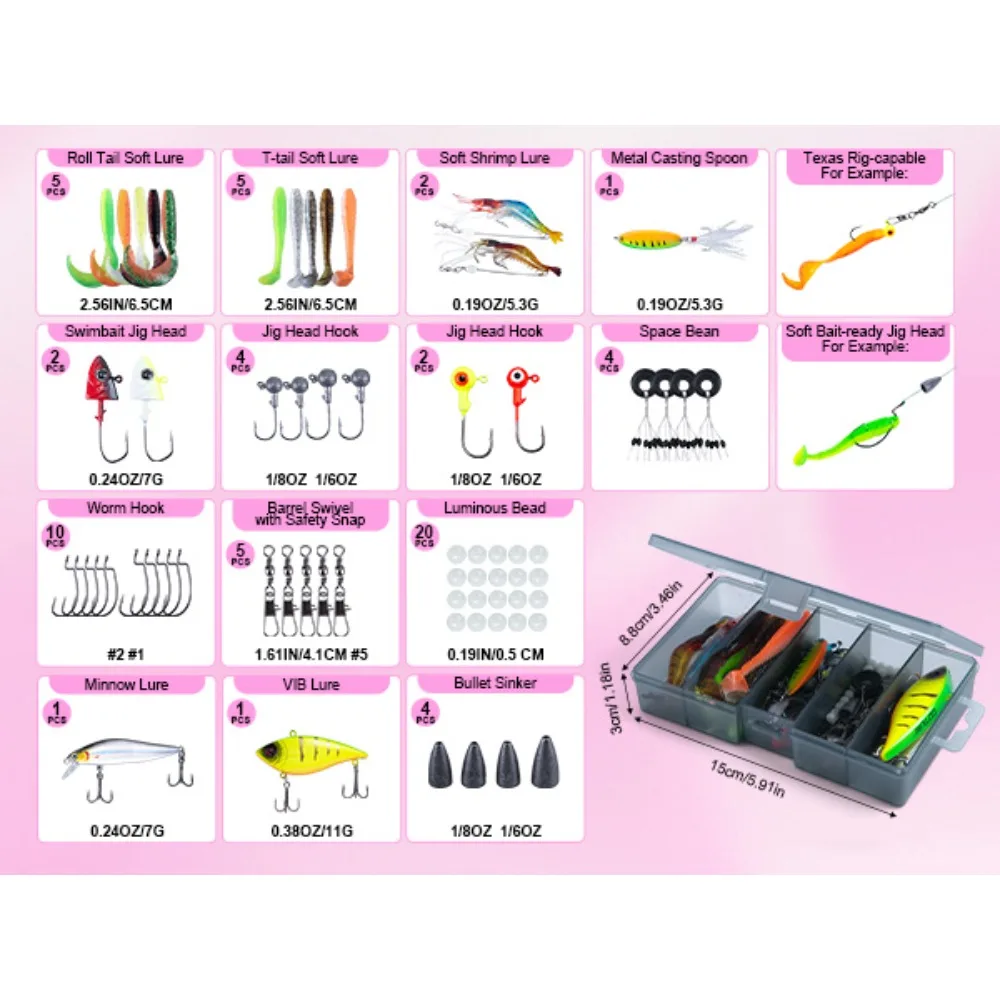 Kit de pesca Goture: caña, carrete y señuelos para agua salada - imagen 3
