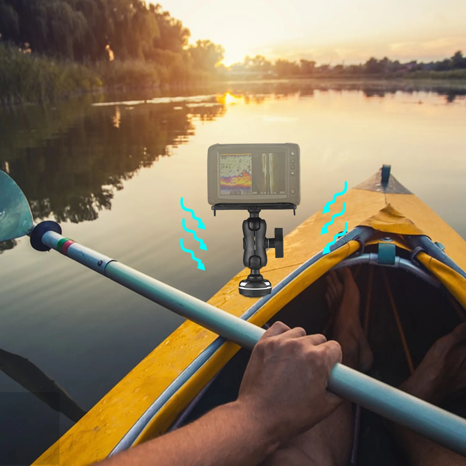 Soporte para buscador de peces con Base Rectangular, sistema de instalación de riel de Kayak ajustable, accesorios de pesca - imagen 4