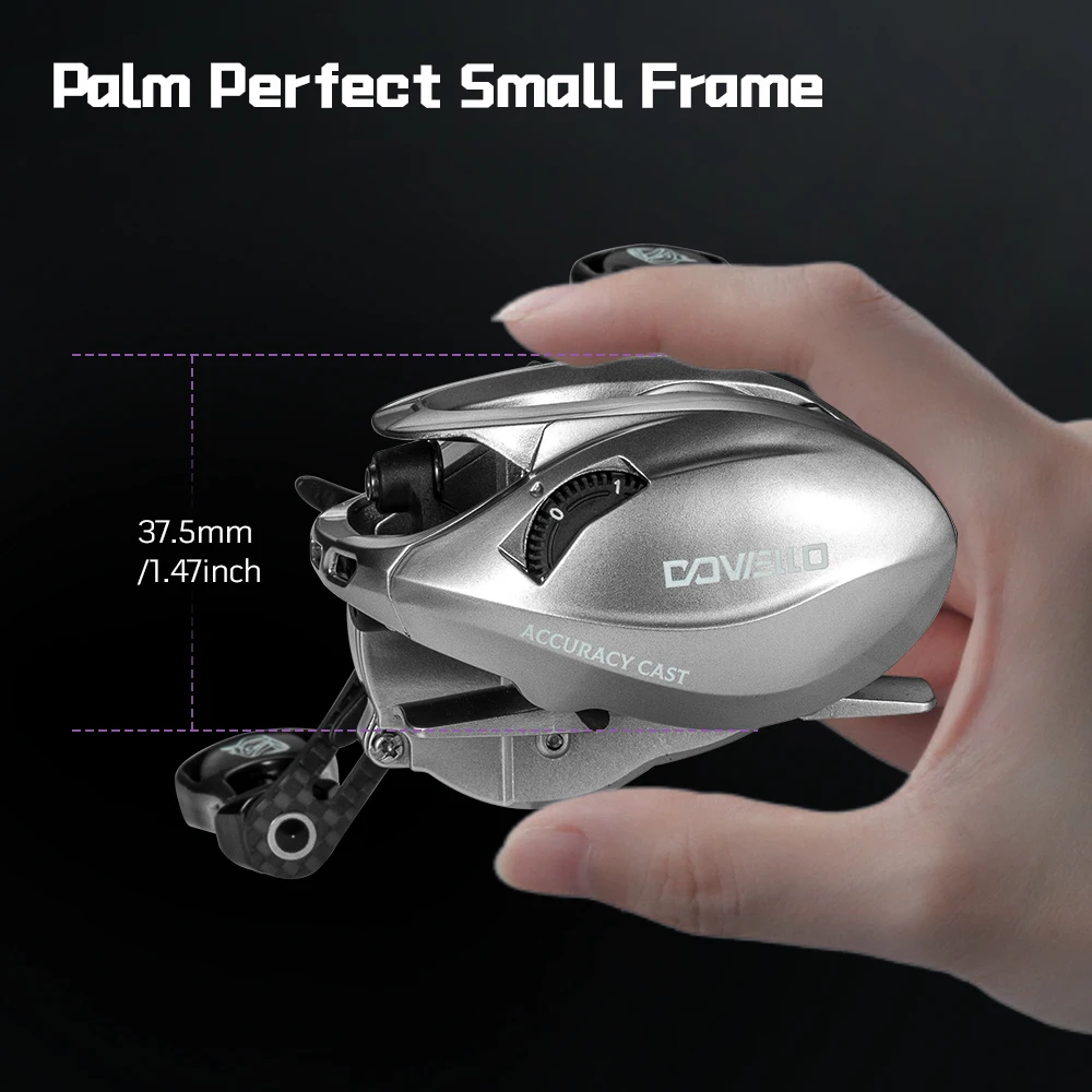 Carrete SOLOKING Acura HICC50 Pro BFS 10 + 1BB carrete de Baitcasting ultraligero para trucha de lubina relación de engranaje 7,1/8, carrete de pesca de arrastre de 4KG - imagen 5