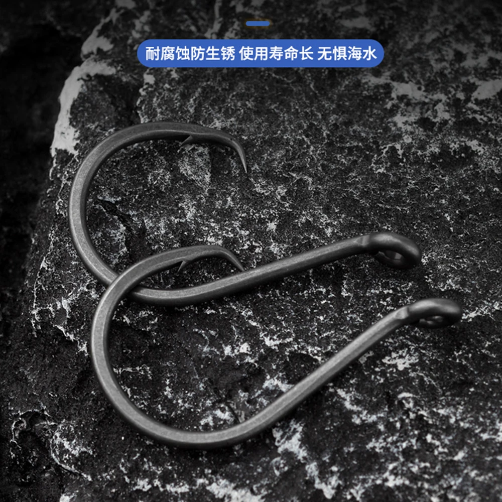 Gancho de agua de mar BKK Heavy Circle SS, acero rico en carbono, revestimiento de teflón, anzuelos de placa de hierro anticorrosión para accesorios de pesca - imagen 4