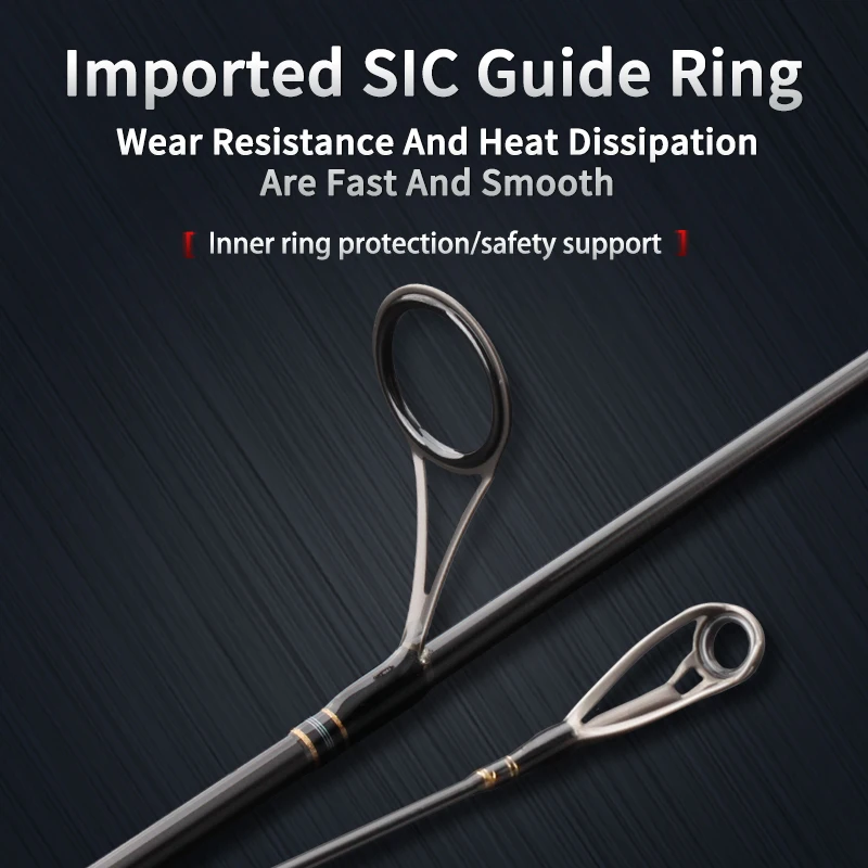 Kawa-caña de pescar giratoria, longitud media de acción, 2,1/2,7 m, asiento de rueda de Japón, anillo de guía SIC, 36T, fibra de carbono - imagen 3