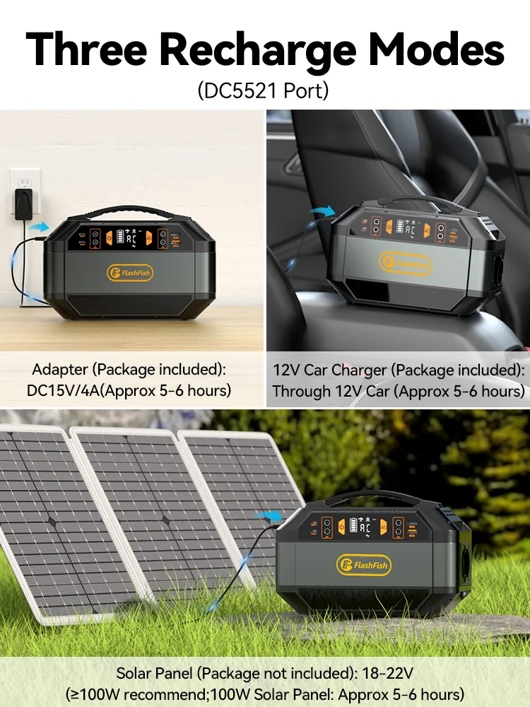 Flashfish P56 Estación de Energía Portátil con Panel Solar - imagen 2