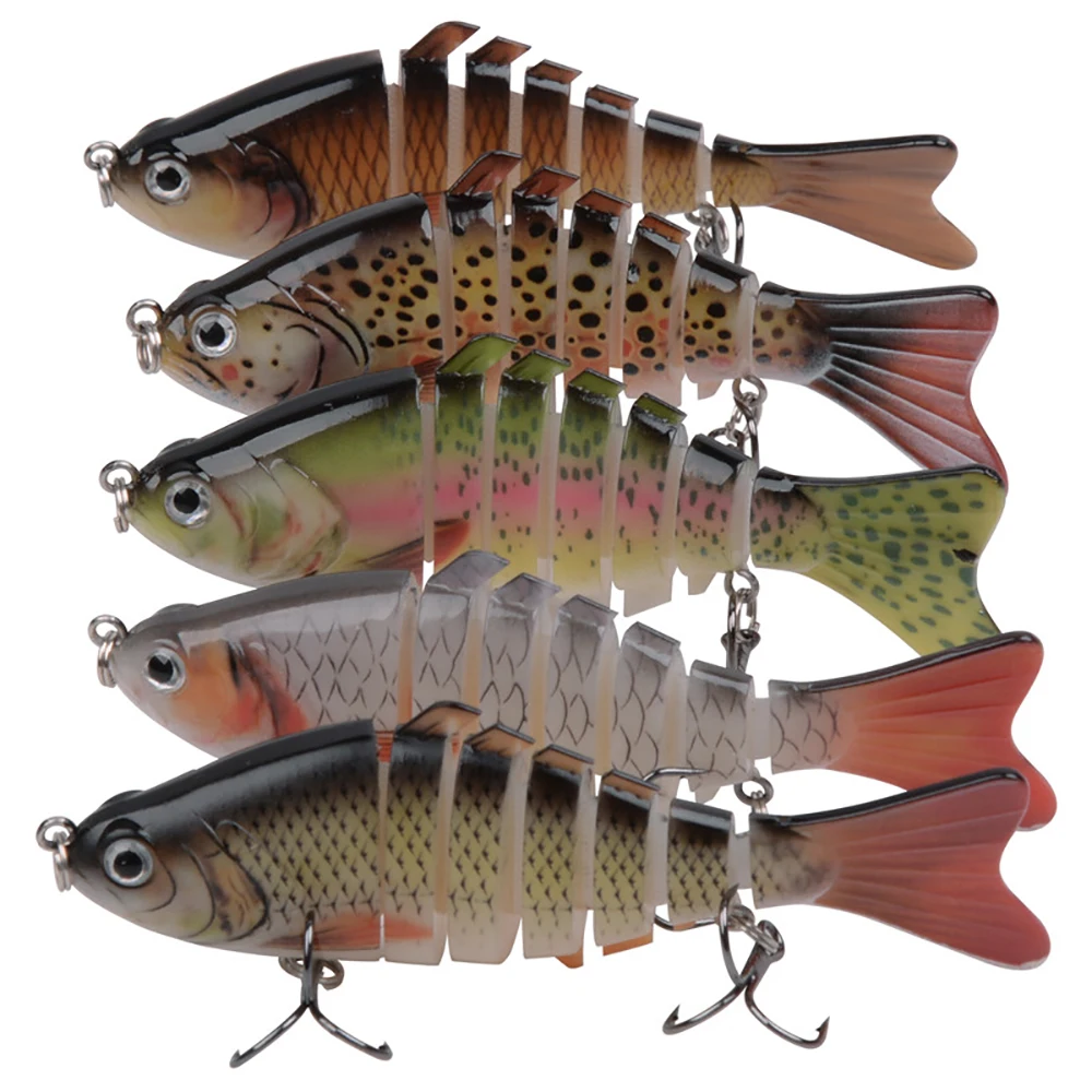 5 uds 15g señuelo de pesca multiarticulado Swimbaits cebo de natación de hundimiento lento para lubina señuelo trucha Walleye Topwater cebo Artificial