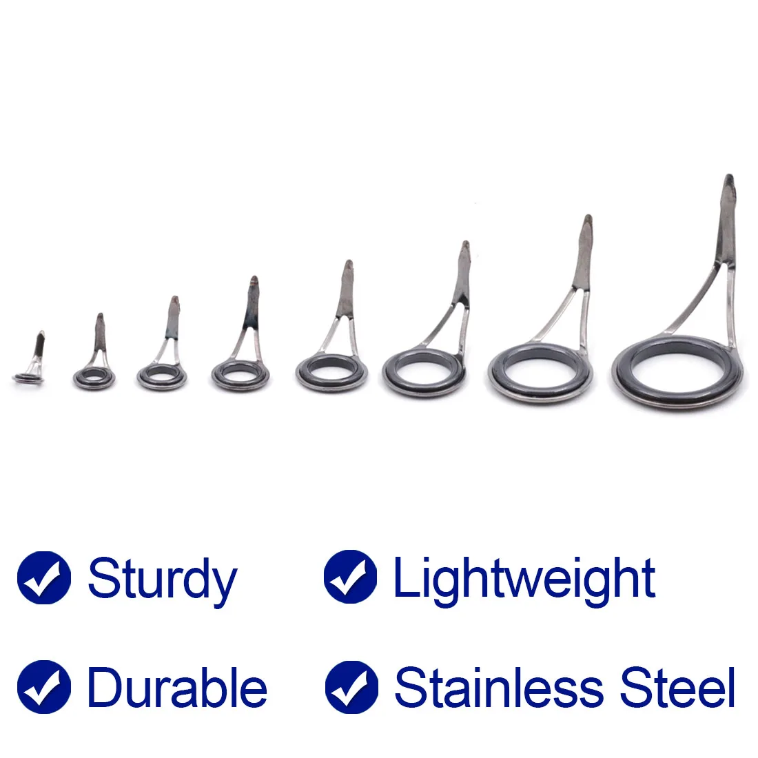 Guía de caña de pescar giratoria de 9KM, 8-105 Uds., guía de caña de un solo pie de bronce, pie inoxidable con anillo de cerámica - imagen 3