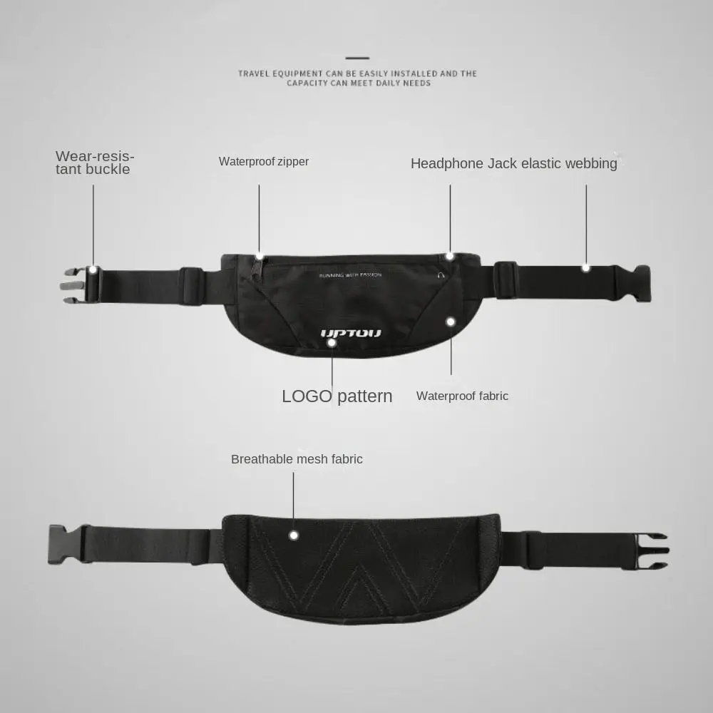 Riñonera deportiva de gran capacidad con correas elásticas ajustables, impermeable, ligera, portátil, ultrafina, para correr - imagen 4
