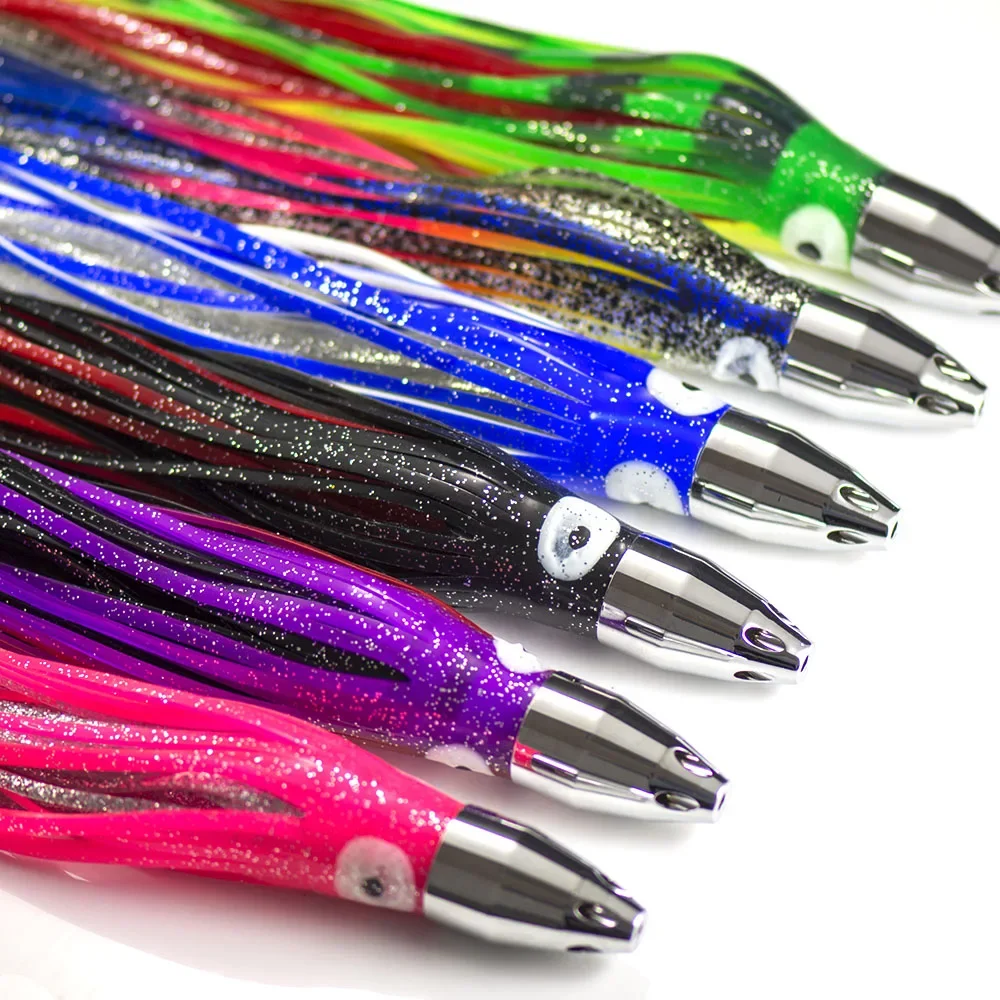 COUNTBASS-señuelo de pesca a curricán, cabeza de chorro de bala de 7,8oz con falda de calamar, atún Wahoo Marline, señuelos Kinfish, 1 ud. - imagen 4