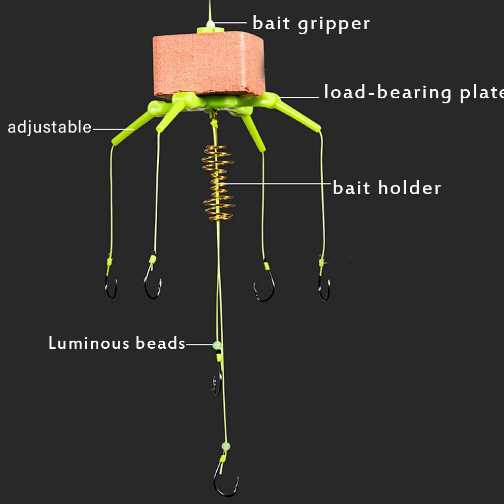 Juego de anzuelos de cebo de acero al carbono, jaula cuadrada, cesta, alimentador, Accesorios de Pesca, carpa, Angeln Zubehor - imagen 4