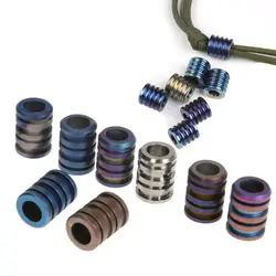Paracord TC4 con cuentas para cuchillo: titanio y acero inoxidable