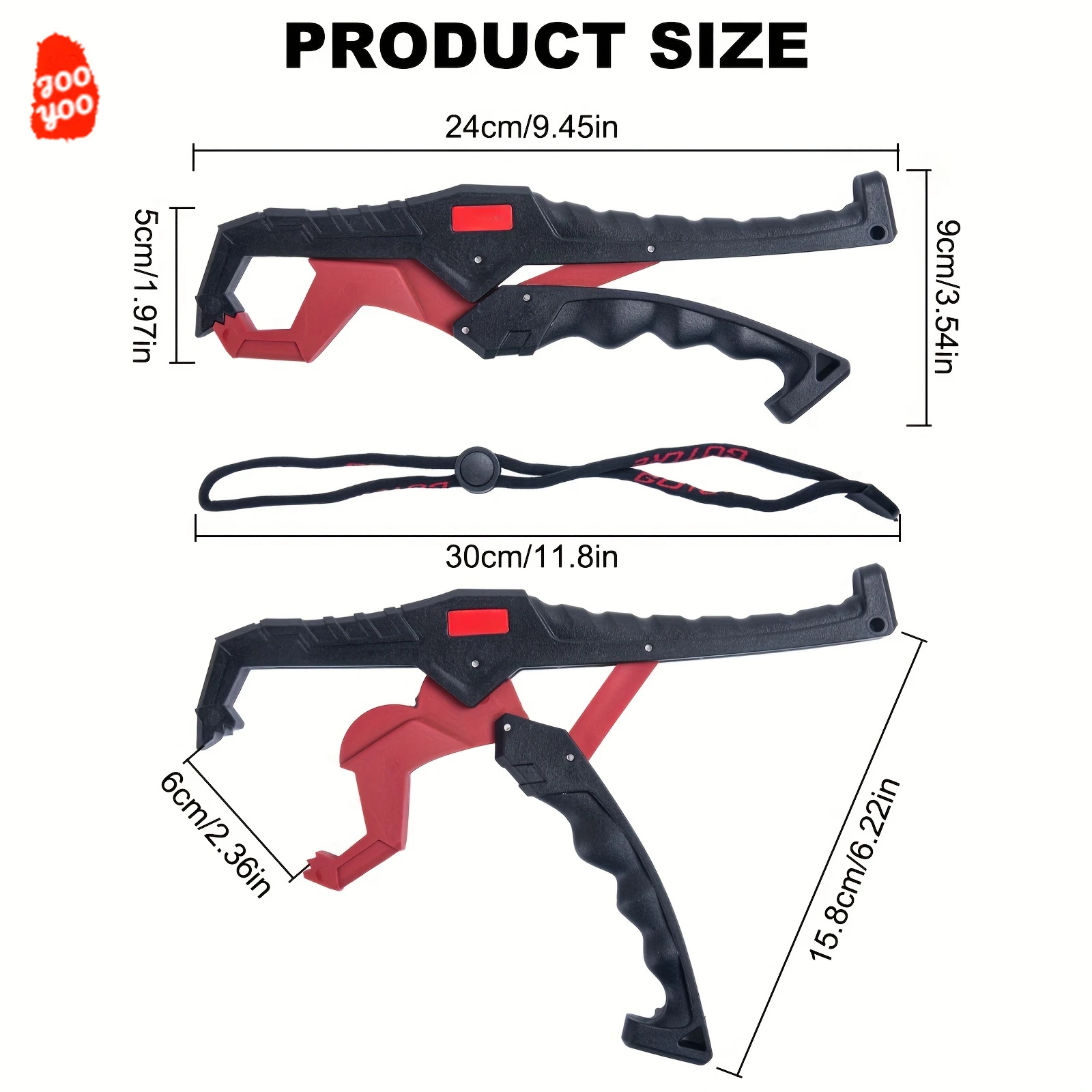 JOOYOO-pinza flotante de nailon para peces, herramienta de agarre portátil con cordón para agua dulce y salada, 24cm, 1 unidad - imagen 5