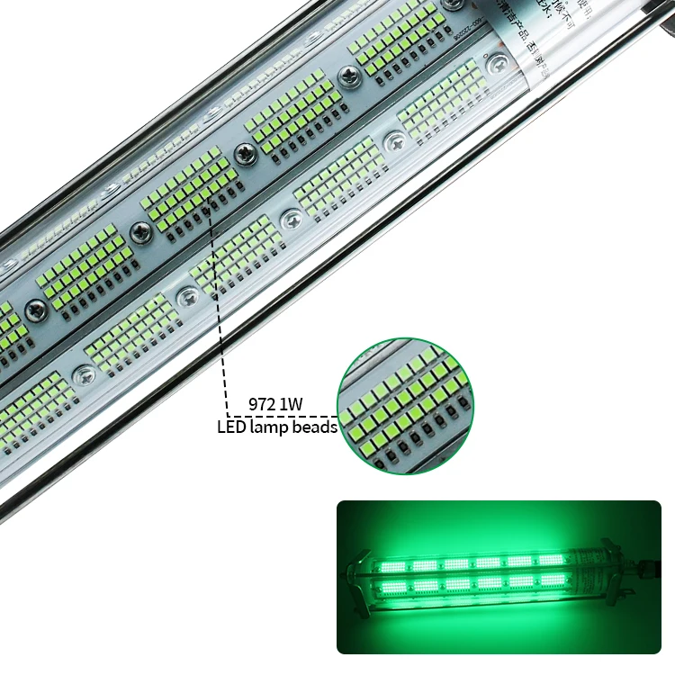 Venta caliente 600W iluminación de aguas profundas luz ajustable acumulación submarina de calamares LED 600W lámpara de pesca verde submarina - imagen 4
