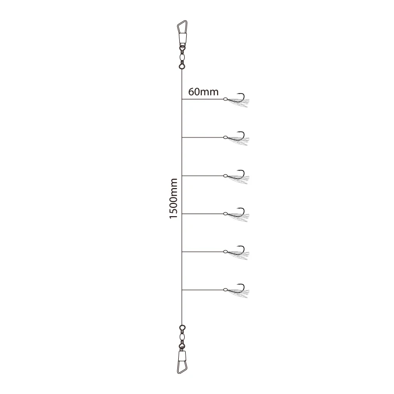 JK UV señuelo suave Sabiki Rigs, gancho de asistencia para camarones, Pesca de agua salada - imagen 5