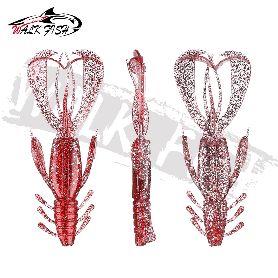 WALK FISH-Señuelos de Pesca de PVC blando, cebo Shirmp de 100mm y 10g, cebos de silicona Swimbait, cebo Artificial, aparejos de Pesca, 3 uds. - imagen 5