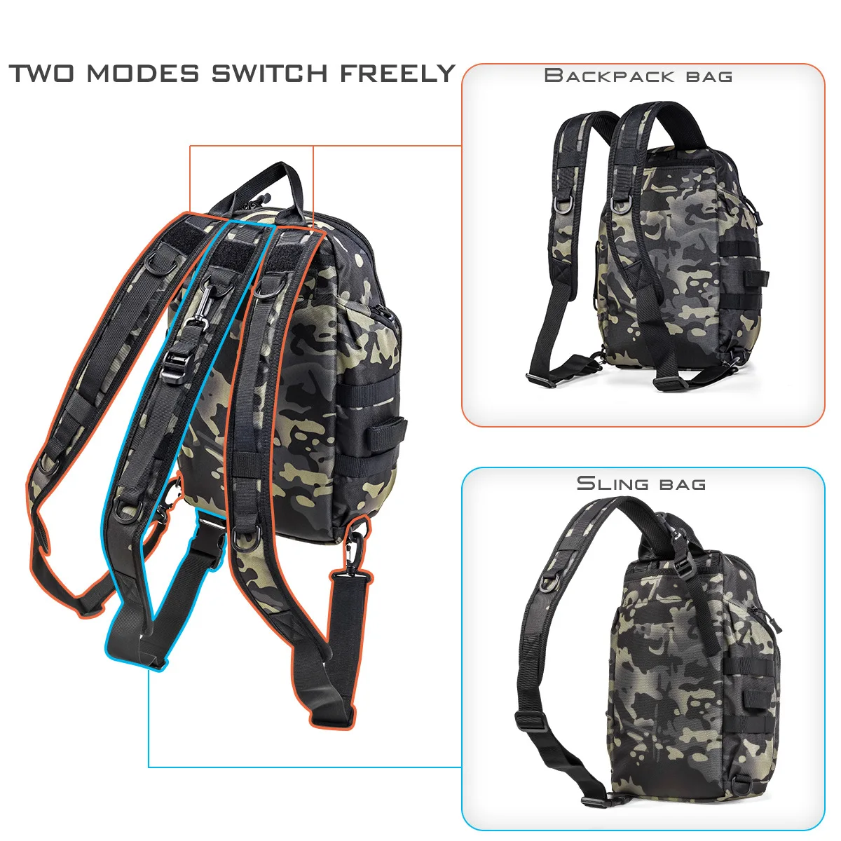 LEO-Bolsa de pesca de gran capacidad para exteriores, bolso de cintura de hombro doble individual, mochila de aparejos de pesca, almacenamiento de viaje - imagen 5