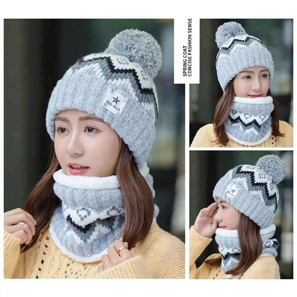 Gorros de terciopelo para exteriores, gorro a prueba de viento, grueso, cálido, calentador de cuello, protección para los oídos, conjunto de bufanda para mujer - imagen 4
