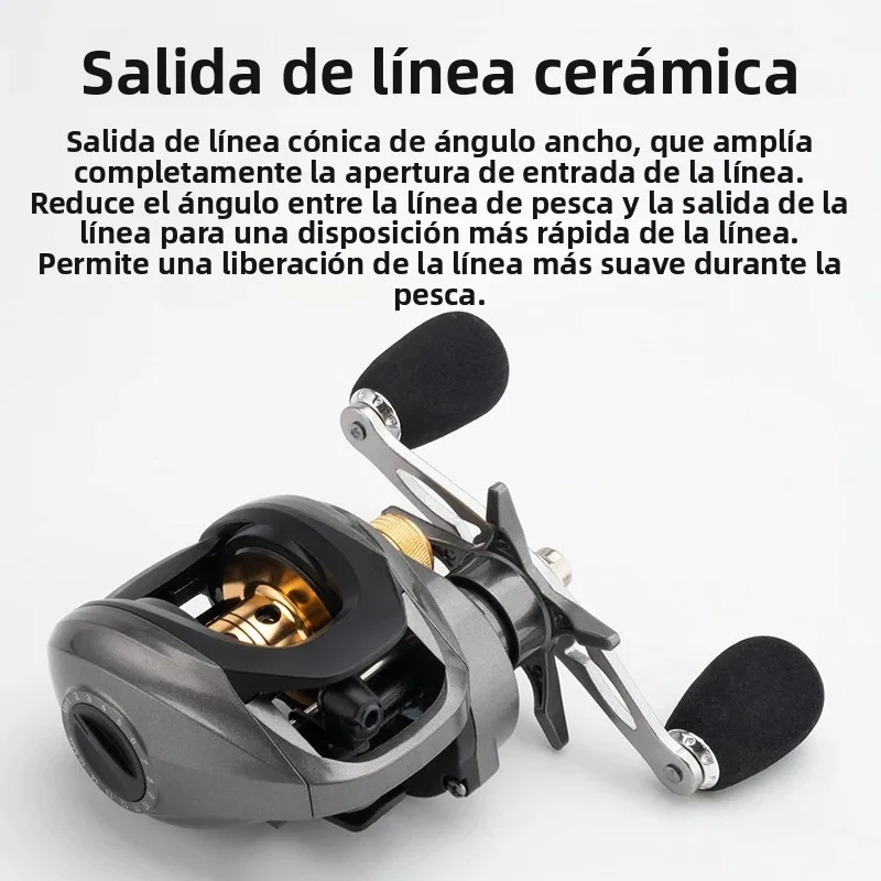 Huidiao HJ carrete de fundición de perfil bajo sin pájaros 7,1: 1 carrete de Baitcasting completo N48 freno magnético para pesca con señuelo - imagen 4