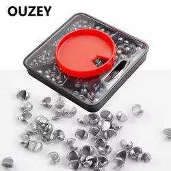 100 Uds. Plomo de plomo de mordida abierta pesas de pesca tiro partido plomo 0,2-2,0g pesca de carpa plomo de huevo sólido aparejos con caja