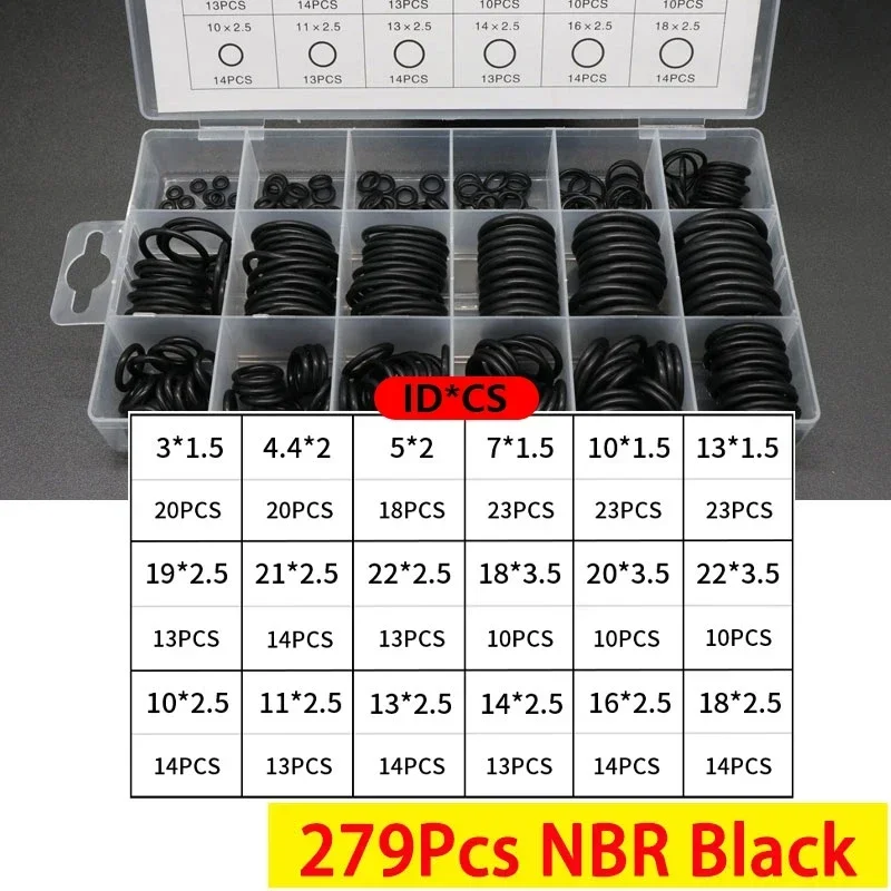 279Pcs NBR Black