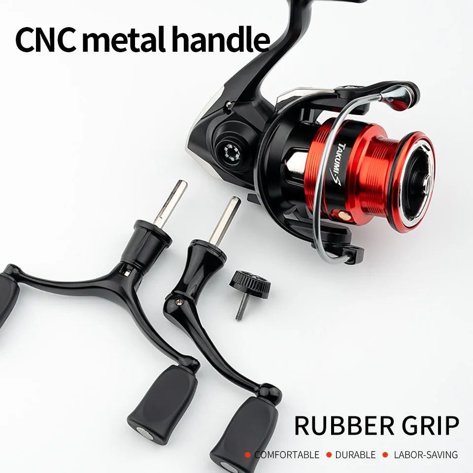 LINNHUE-carrete de pesca LR1500 2500 1000-4000, accesorio de pesca, giratorio, de Metal, de doble agarre - imagen 4