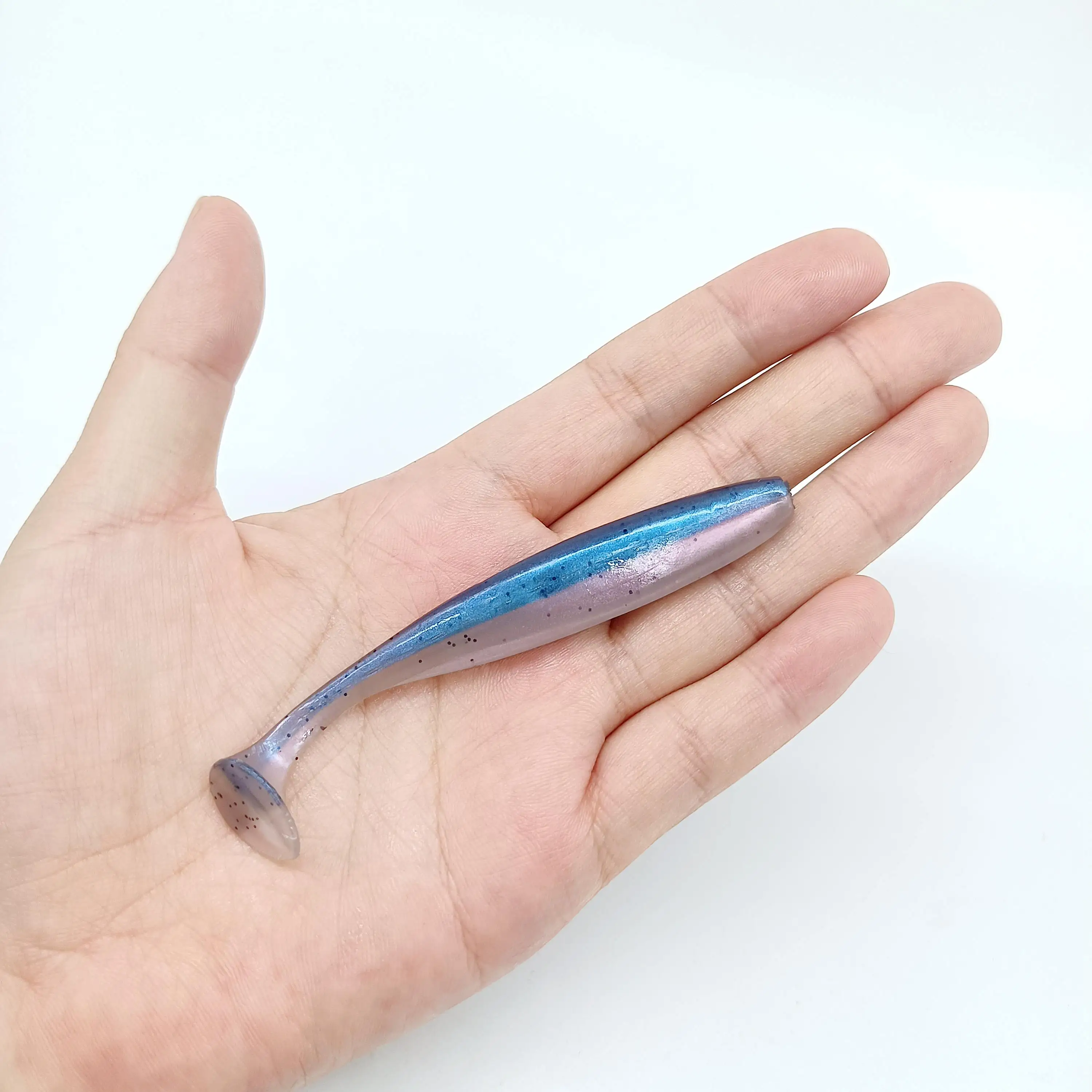 Hookfish-Cebo blando de gusano Sábalo, Jigging de cola en T, Wobblers de silicona artificial, Swimbait, Lucio, aparejos de pesca, 4,2g/90mm, 48 unidades por lote - imagen 4