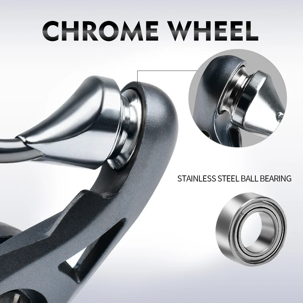 PROBEROS 5 + 1BB rodamientos de bolas 18Kg/39,7LB potencia máxima rodamientos de acero inoxidable sistema de accionamiento 4,8:1 carrete giratorio de pesca - imagen 5