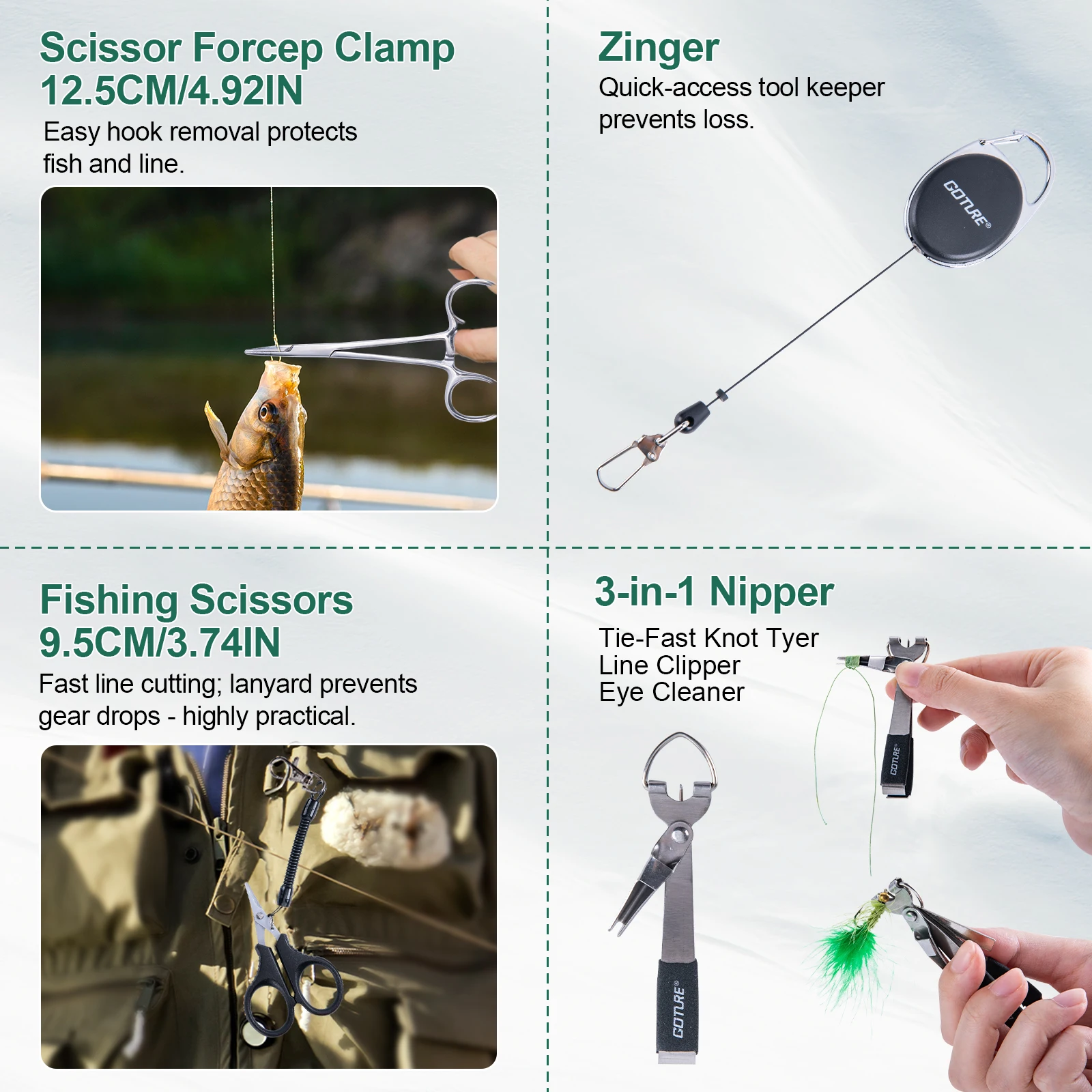 Juego de aparejos de pesca GOTURE, caña de fibra de carbono ultraligera 5/6, mango de corcho, bolsa de herramientas y 30 moscas, equipo completo de pesca con mosca - imagen 5