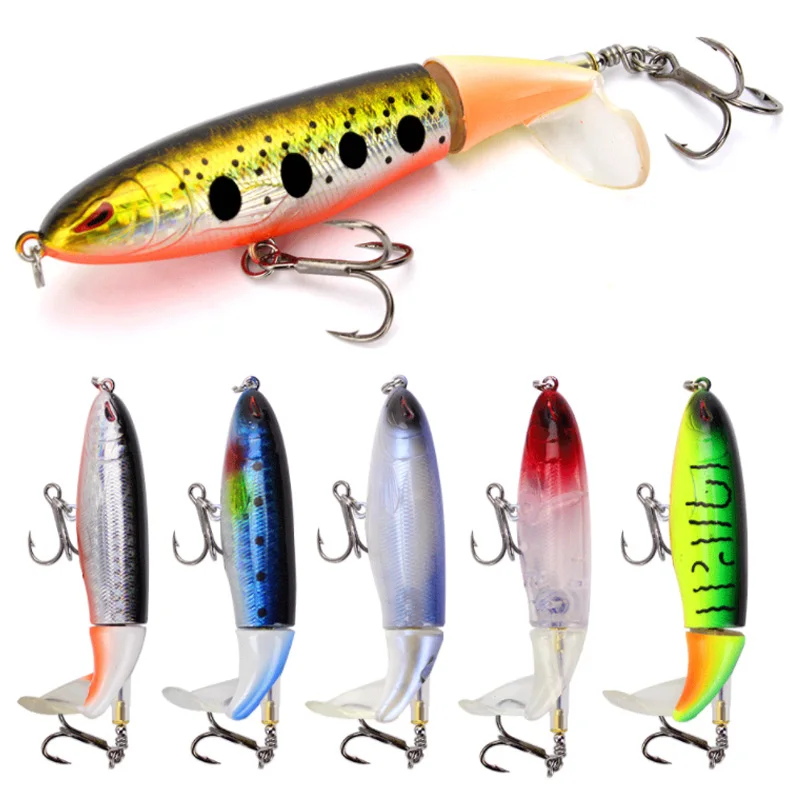 1 Uds Whopper Plopper Topwater 10cm 13g superficie señuelo de pesca Isca cebo duro Artificial Plopper cola giratoria suave Crankbait - imagen 5