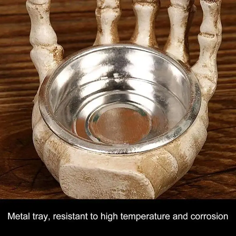 Portavelas de Halloween, candelabro de calavera, adornos de resina, decoración de Halloween, regalos, portavelas, decoración del hogar - imagen 4