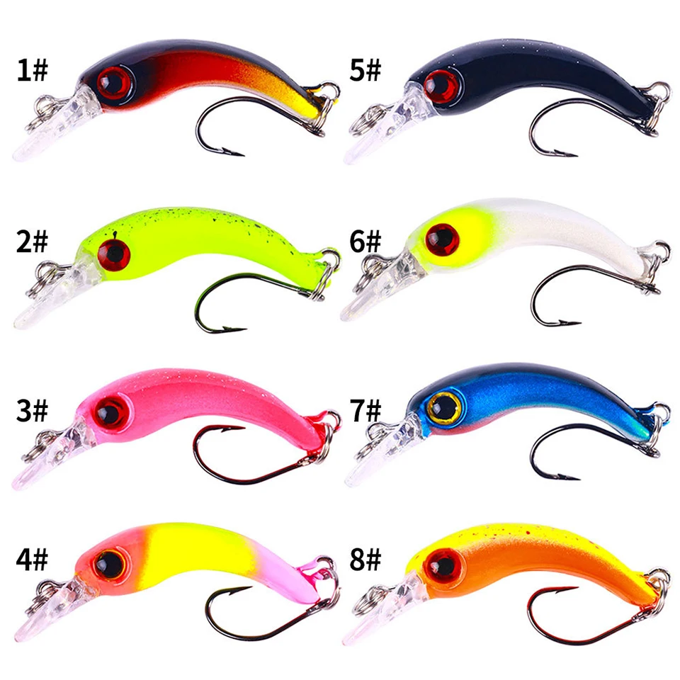 Señuelo de pesca Topwater, 2 piezas, 4cm, 1,5g, Wobbler Popper, cebo Artificial de plástico duro con un solo gancho, aparejos de pesca de lubina - imagen 5