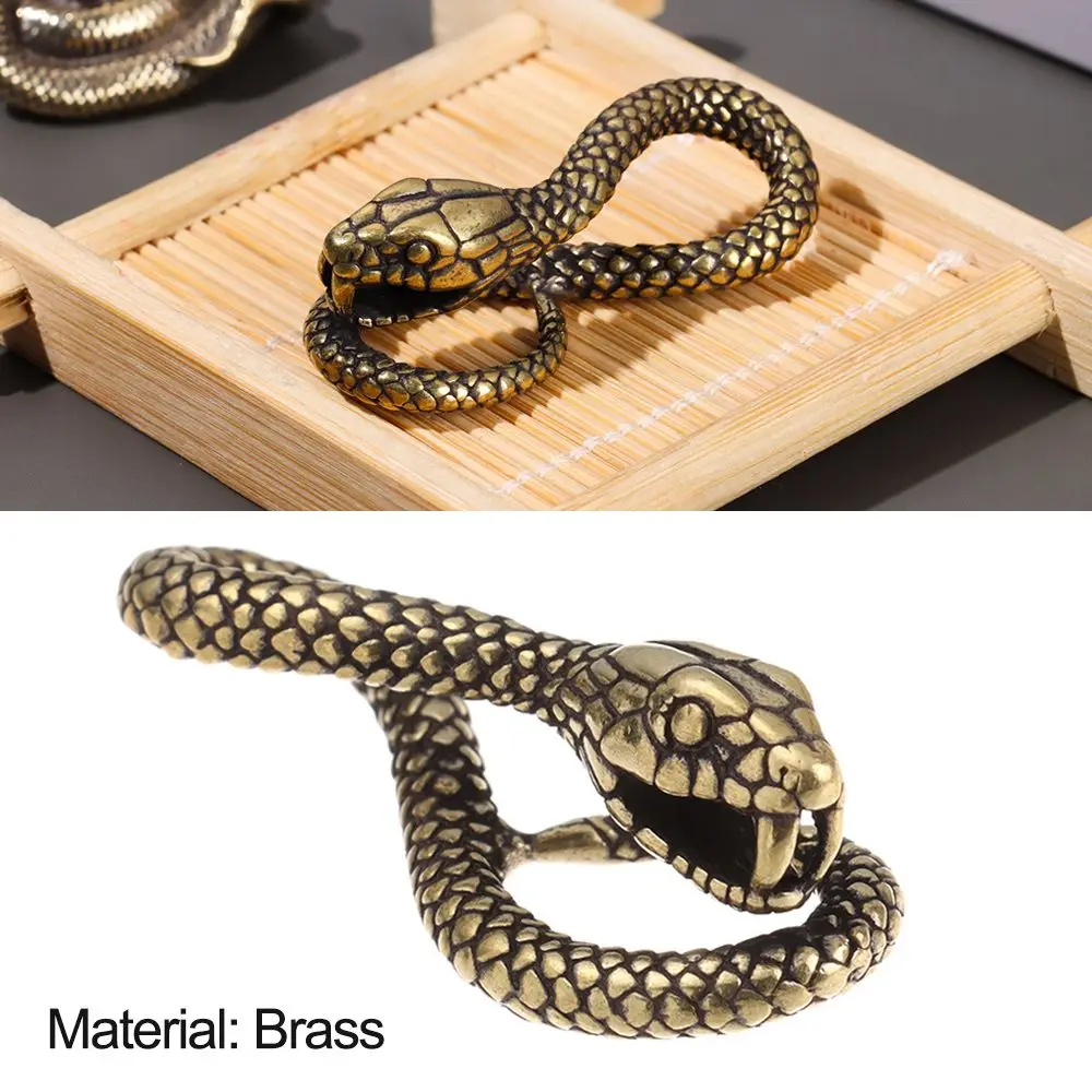 Llavero multiherramienta de Metal de latón con forma de serpiente, herramienta de llavero de Animal Cobra, colgante de bolso de mano, 8 estilos - imagen 3