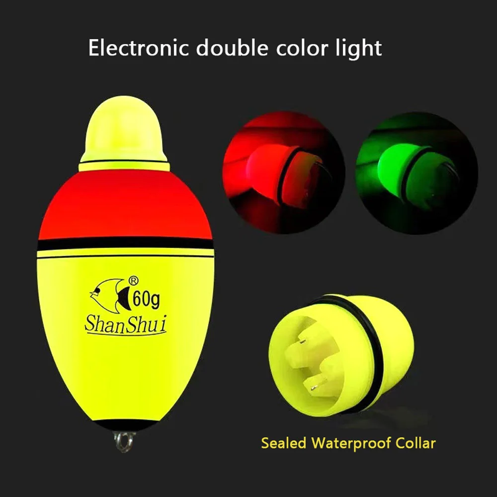 Flotador de Pesca en el mar, luz óptica doble Led, de tiro largo, luminoso, para Pesca nocturna, 5 piezas - imagen 5