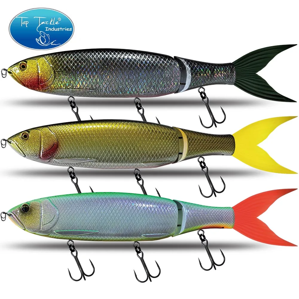 Señuelo de pesca de 370mm, cebo de natación articulado flotante/hundimiento, sección de cebo duro gigante de 19 colores para cebo grande, señuelo para Lucio - imagen 3