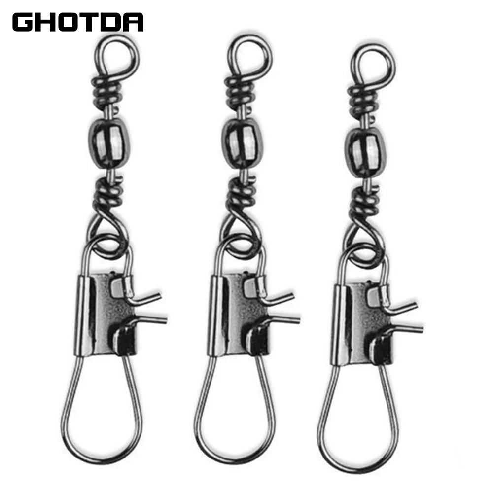GHOTDA-conector giratorio para señuelos de anzuelo, accesorio de pesca, Pin de enclavamiento, 100 unids/lote/caja - imagen 2