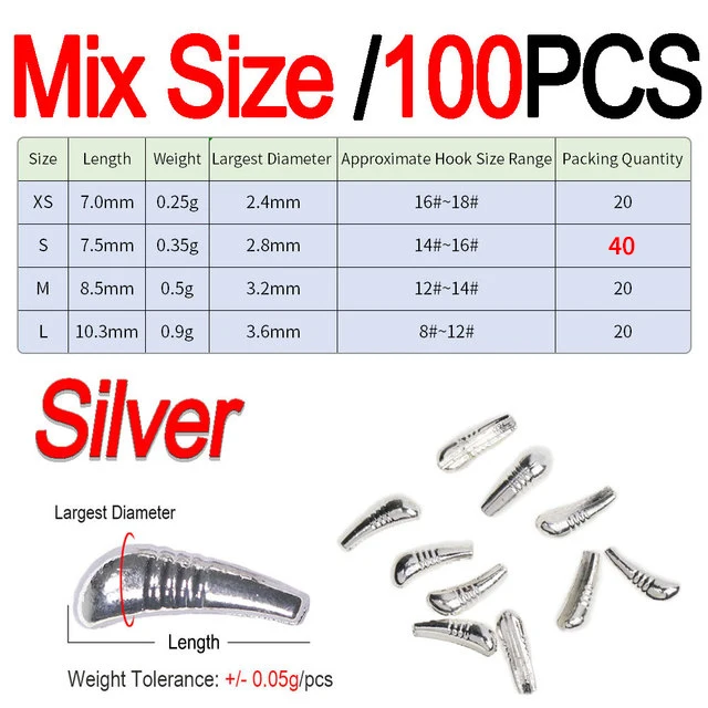 Mix100pcs Silver