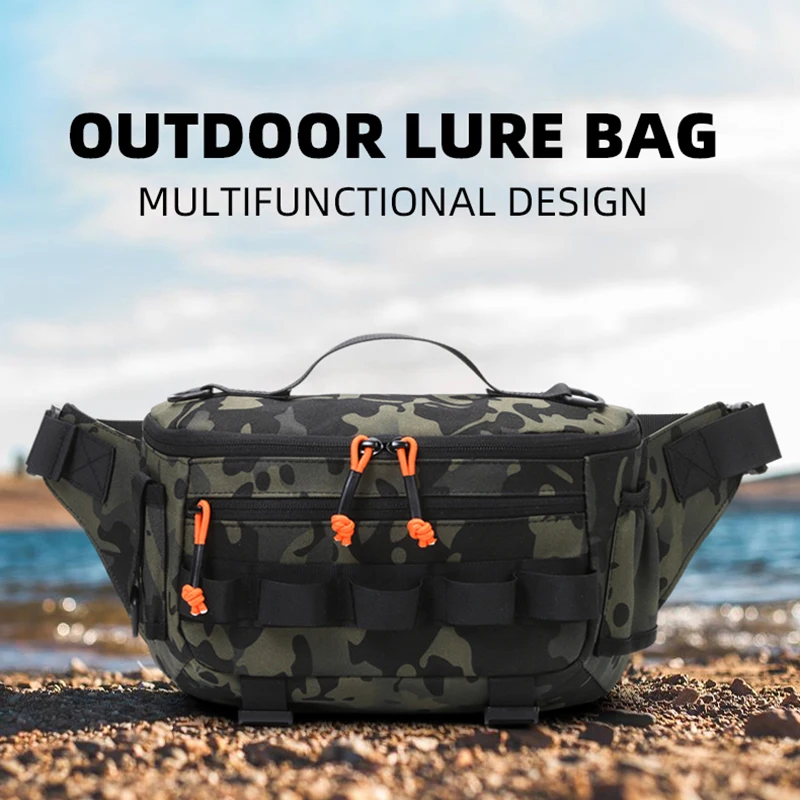 Bolsa de cintura para el pecho para pesca, bolsas tácticas para viajes al aire libre, deportes, pesca, señuelo, caza, Camping, senderismo, ciclismo, bolsa Molle Rig - imagen 4