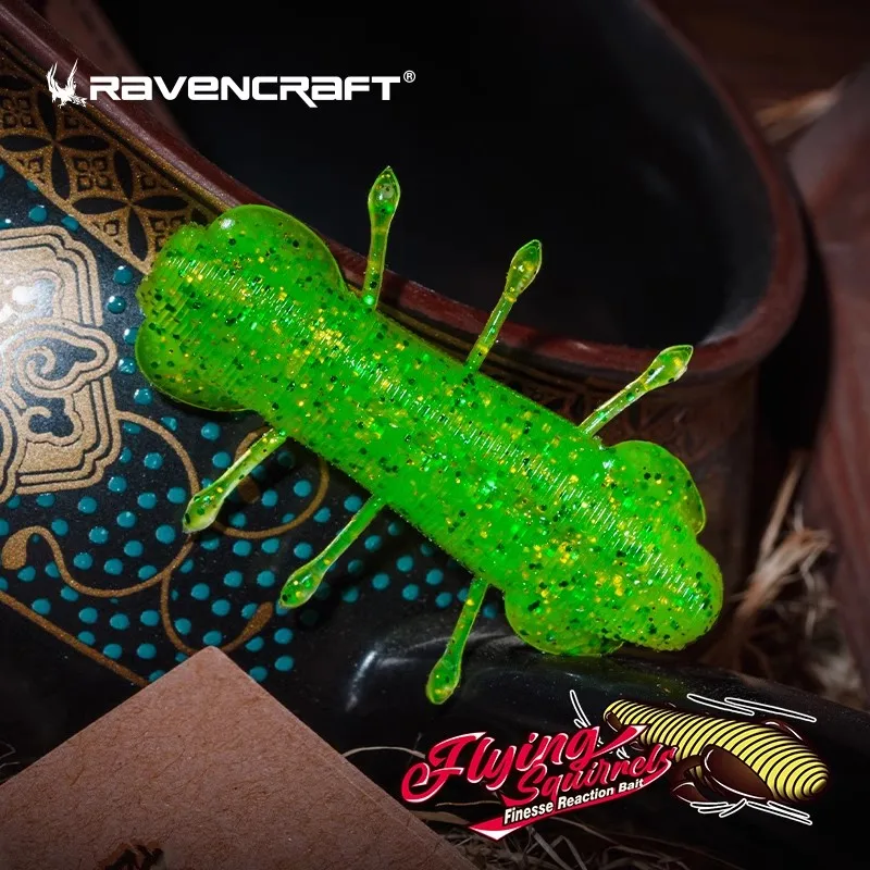 Ravencraft 2024 nuevo FlyingSquirrel alta gravedad específica hundimiento gusano sin plomo cebo suave 38/43/50mmdeslizante caída señuelo de pesca - imagen 2