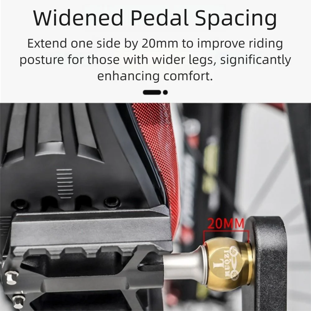 1 par de extensores de Pedal gruesos, pernos de extensión de Pedal de bicicleta de acero inoxidable de 20MM, resistentes al desgaste, ligeros - imagen 4