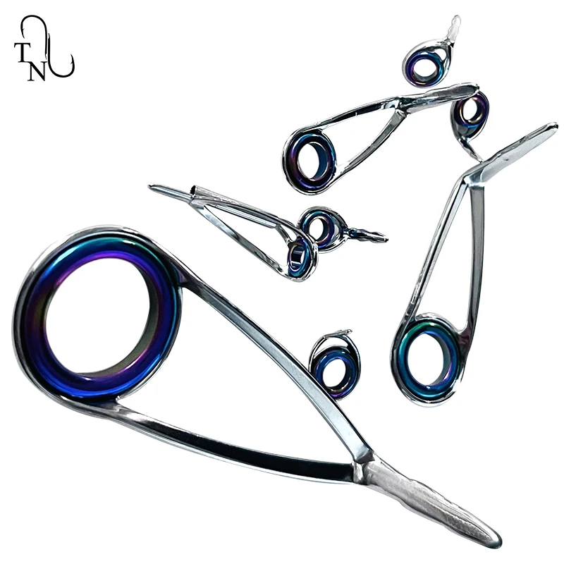 Guías de caña de pescar giratorias, Kit de reparación de varilla, anillos de cerámica de acero inoxidable, accesorios de repuesto giratorios, 10 juegos, TN20-1 - imagen 5
