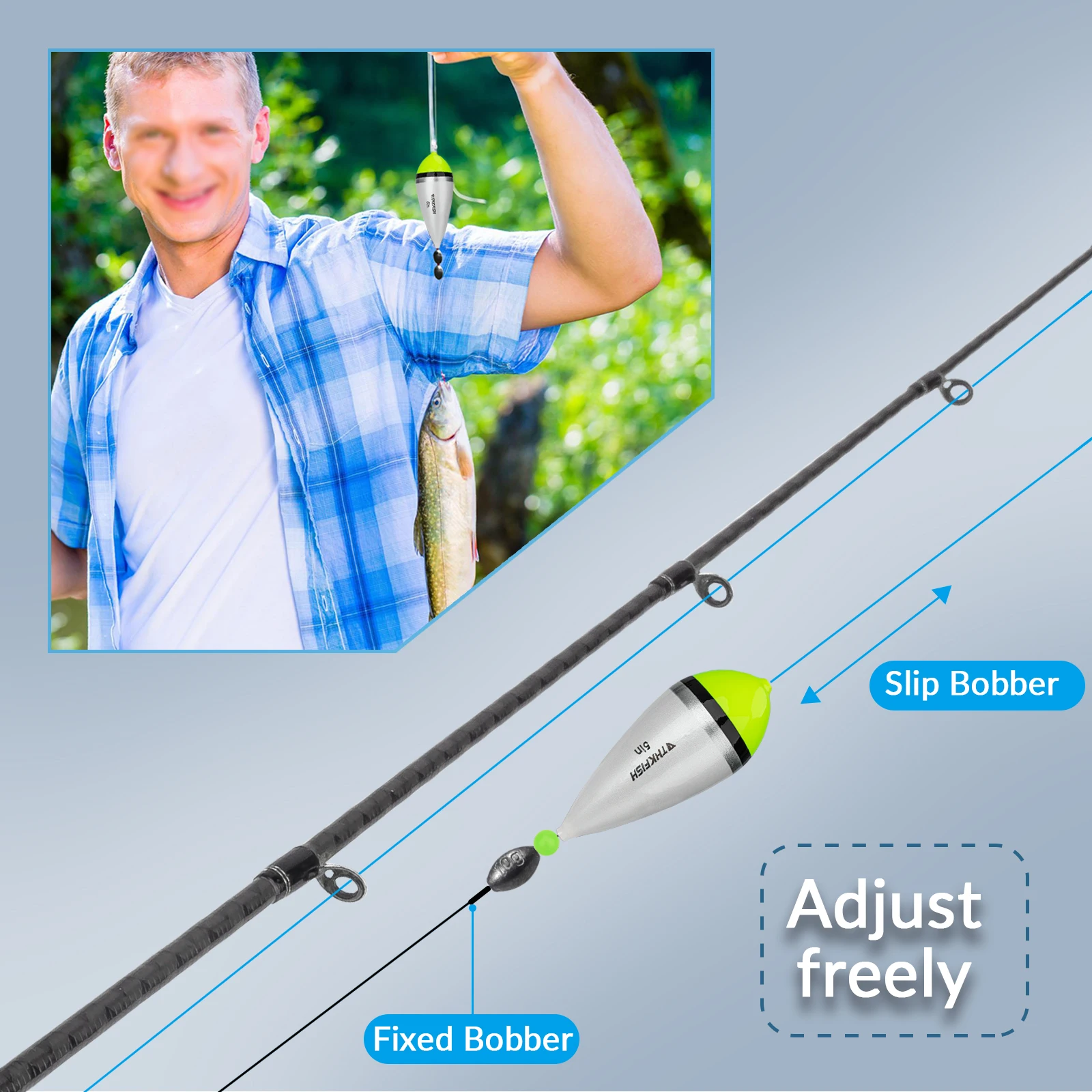 THKFISH 4 Uds 5in flotadores de pesca Bobber antideslizante para Crappie Bass 3in 4in tubo de deriva pesca de madera Bobbers deslizantes boyas pesca de carpa - imagen 4