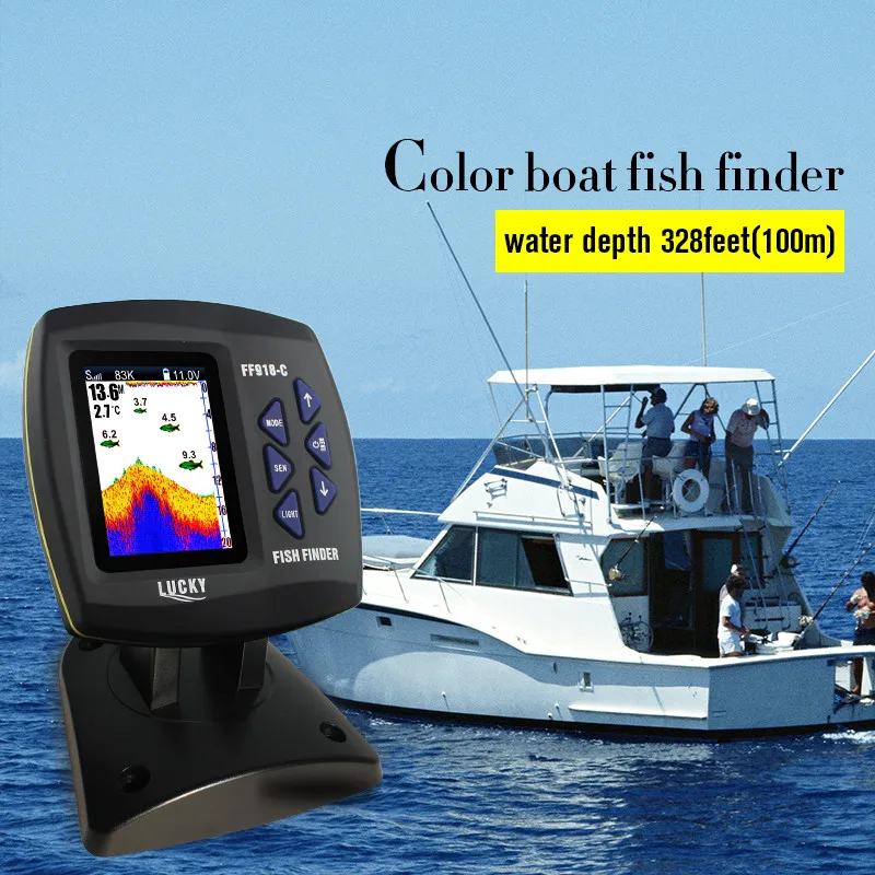 LUCKY FF918-C100DS-buscador de peces Echo de doble frecuencia, buscador de peces con detección por cable, cámara de pesca subacuática, Monitor LCD, 328 pies/100m - imagen 4