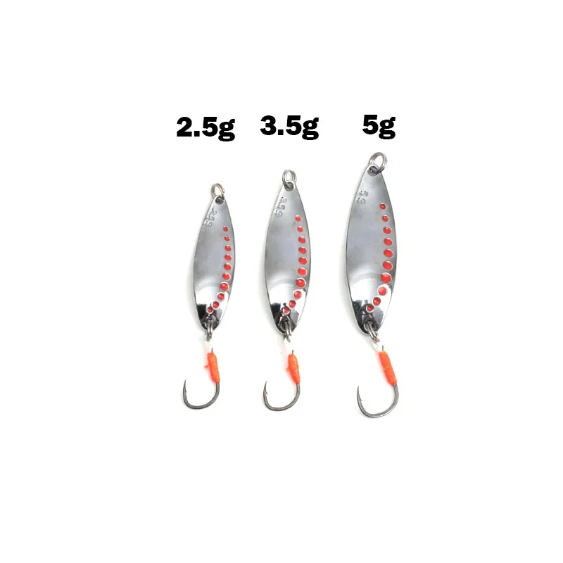 OUTKIT Mini señuelo de Pesca 2,5g 3,5g cuchara señuelos de Metal Spinnerbait Minnow pez pequeño anzuelo único plantilla flujo trucha cebos Pesca caliente - imagen 2