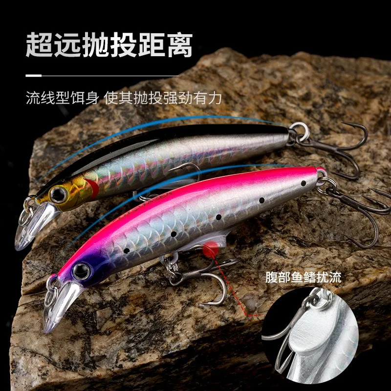 Jerkbait Minnow hundimiento – Señuelo Longcast para lubina en agua salada - imagen 3