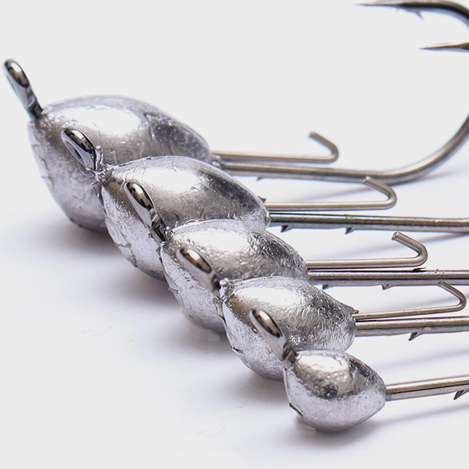 JYJ-anzuelo de sangre con ángulo obtuso, 0,7g-10g, anzuelo auxiliar de microobjeto, plantilla de gusano suave, anzuelo de señuelo, anzuelos de aparejos de pesca - imagen 4