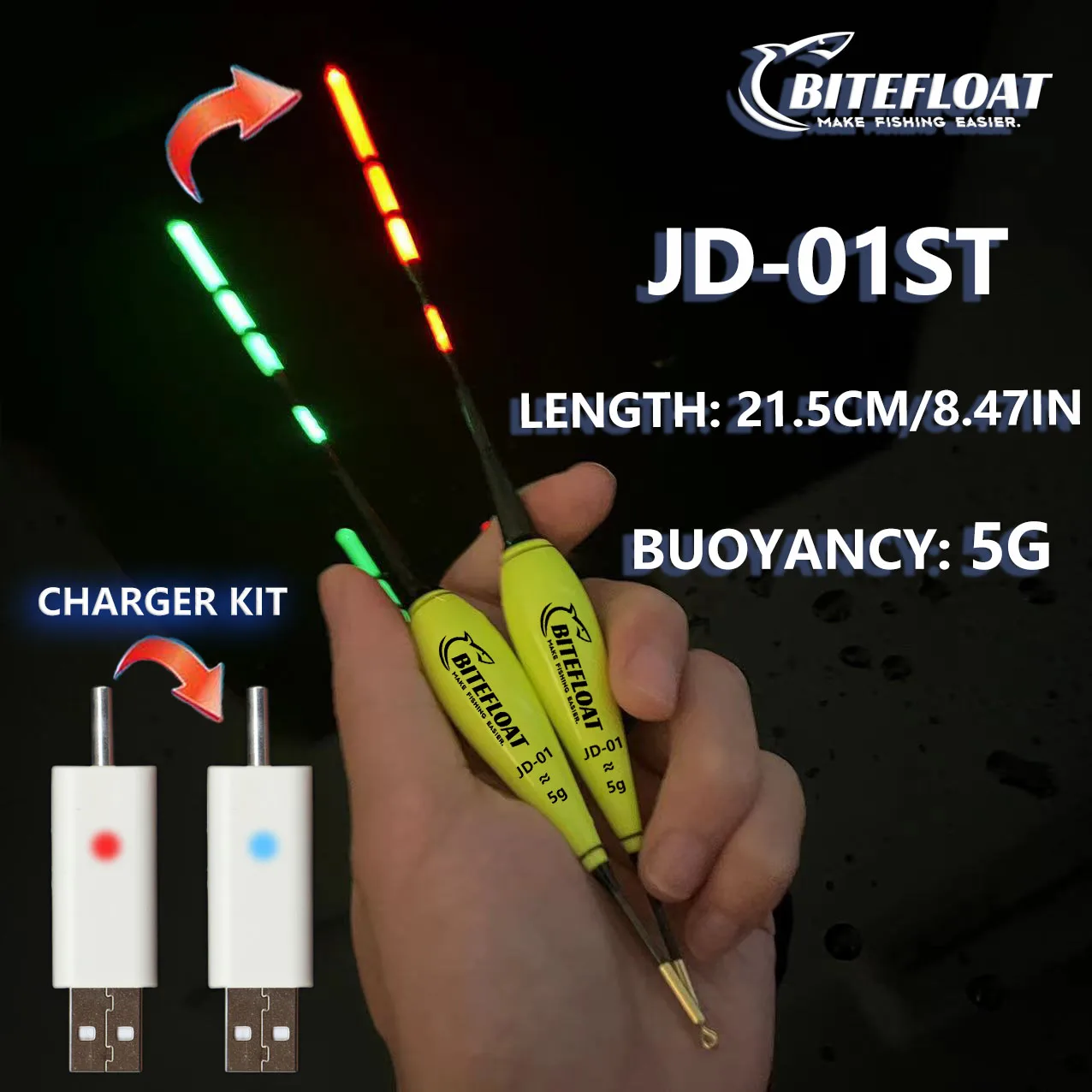Flotador electrónico LED para pesca de carpas con batería recargable - imagen 5