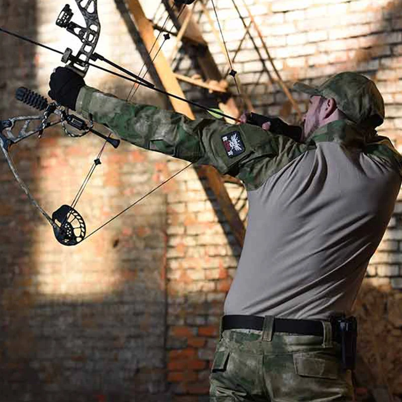 Camuflaje de combate táctico para exteriores, ropa de Paintball Airsoft, uniforme de Tiro Militar, pantalones de carga, coderas, rodilleras, trajes - imagen 4